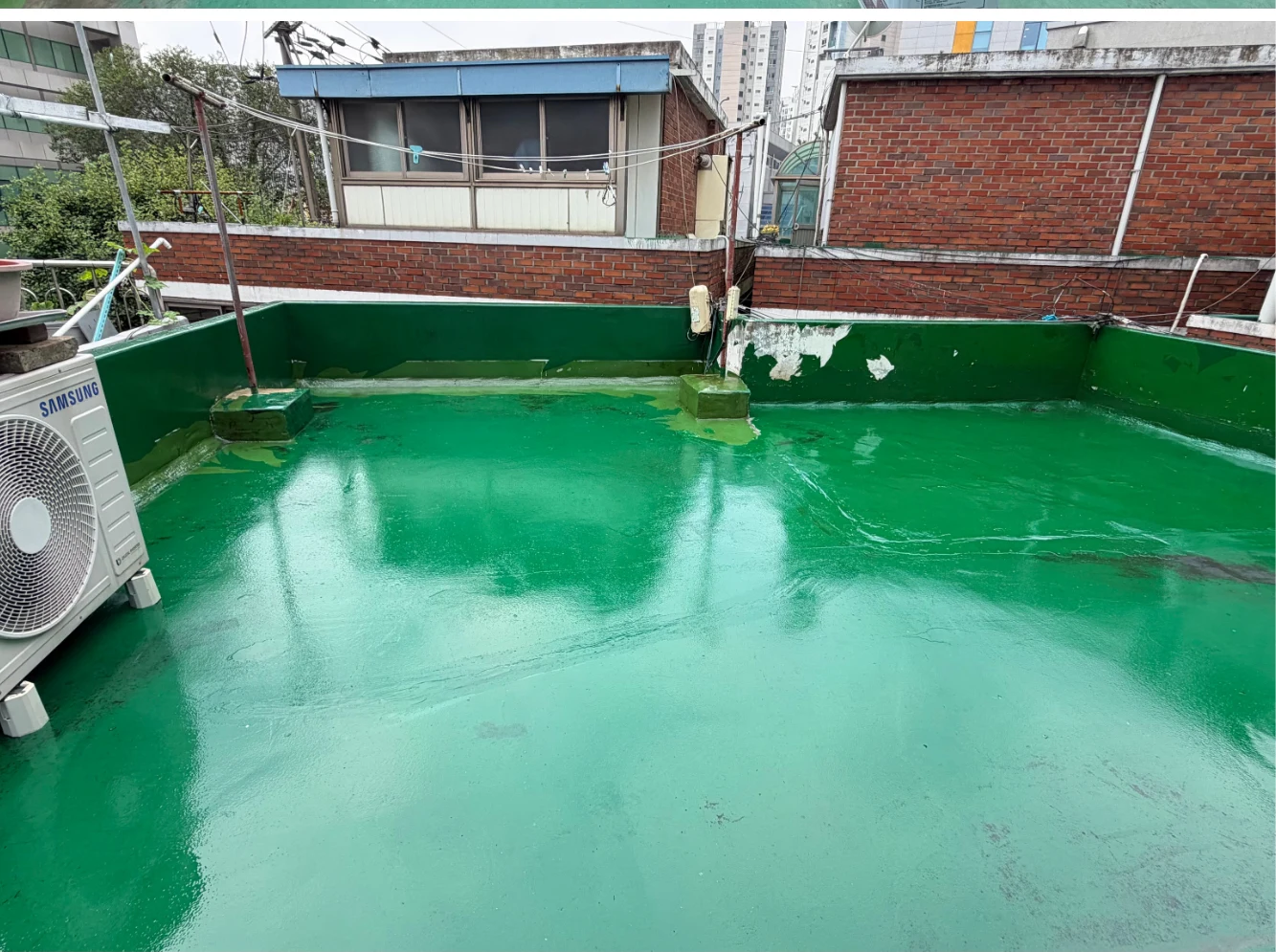 동작구 옥상 부분 보수 전체 하도 도포 후 바닥